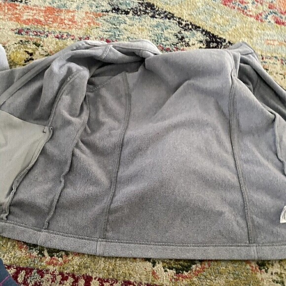 Columbia Fleece Jacket Youth LARGE Full Zip Size Long Sleeve Pockets Light Gray - Picture 4 of 9